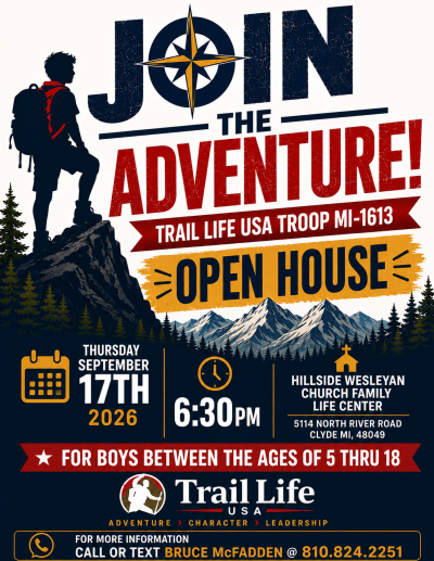 Come to our pancake breakfast and help us support Trail Life USA and AHG in Port Huron